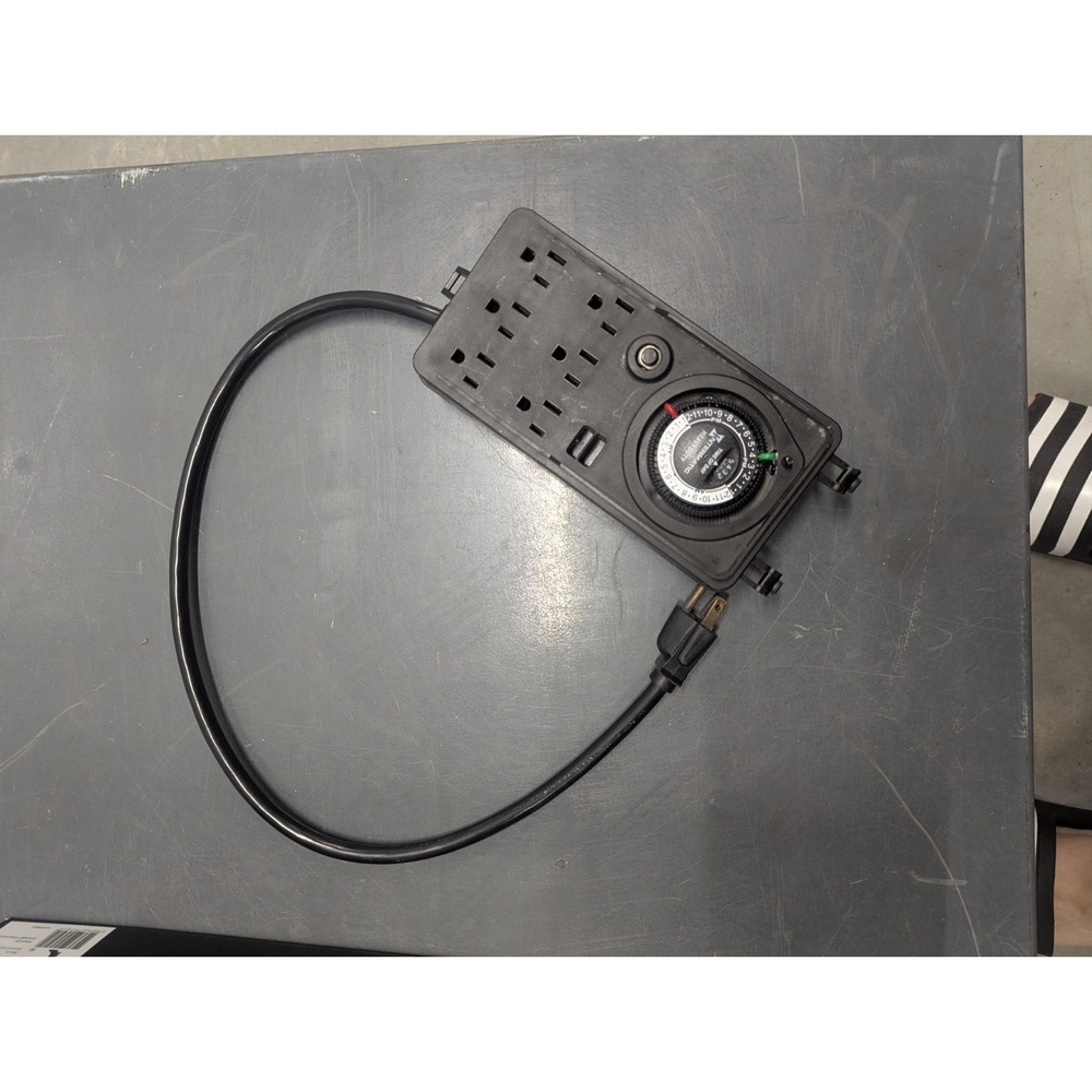 Heavy Duty Outdoor Timer Power Strip Intermatic HB1116R 6 Outlet 24 Hour‎